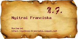 Nyitrai Franciska névjegykártya